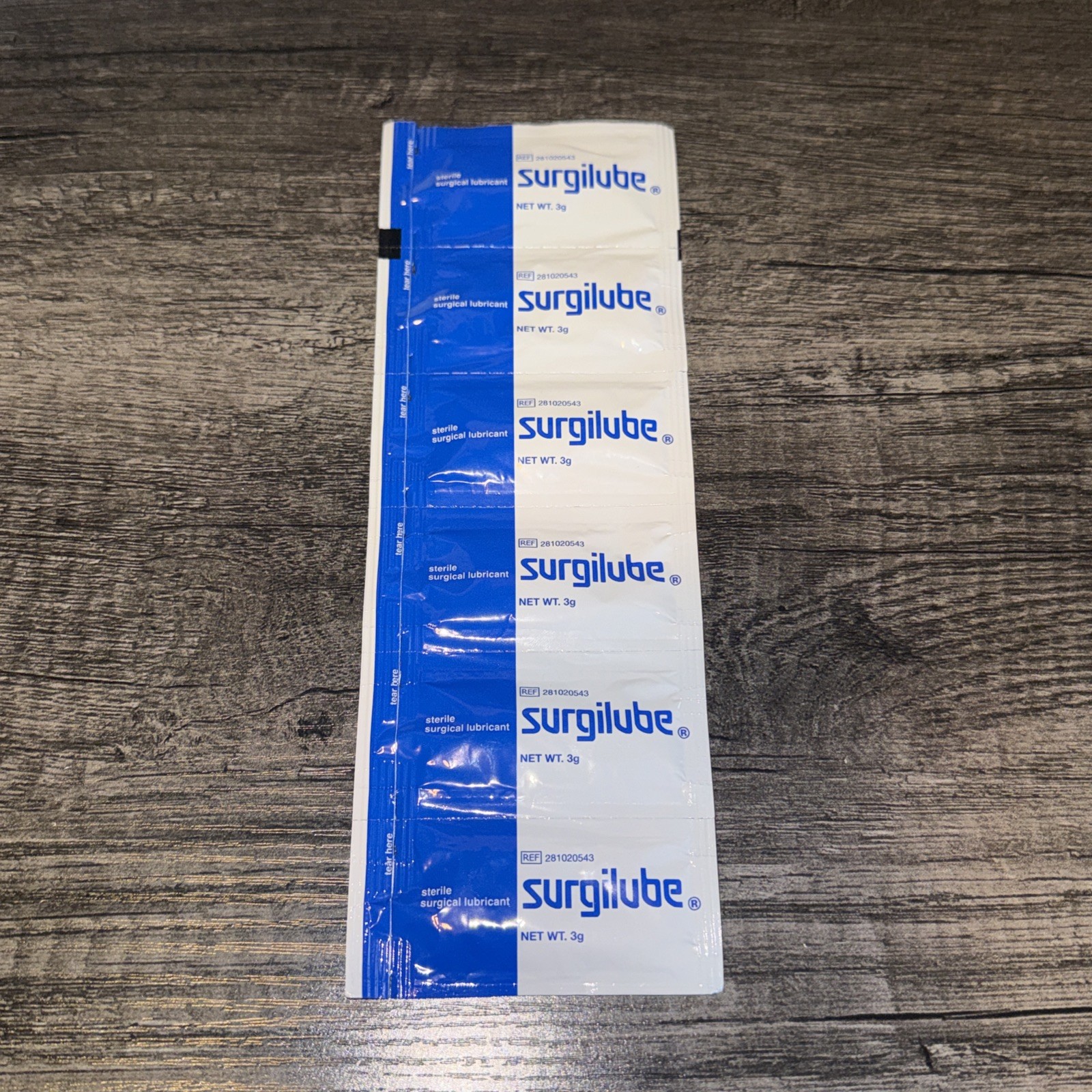 Surgilube Surgical Lubricant Sterile Bacteriostatic Jelly Foil Pac 3g 144 Count