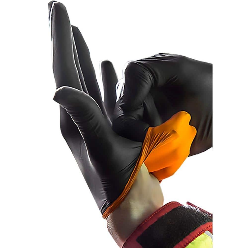 HDX Pop-N-Go Black Disposable Heavy Duty Nitrile Gloves Large 40 Count
