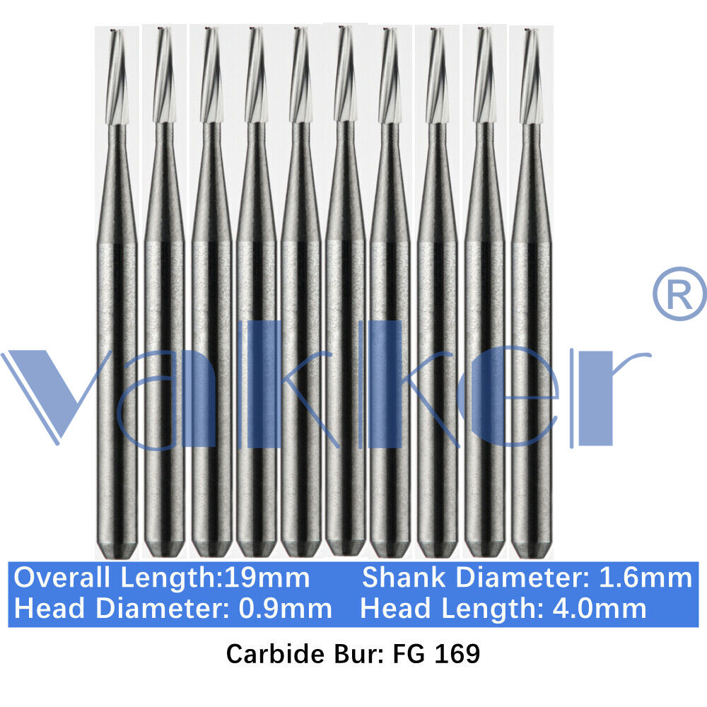 Vakker Dental Tungsten Carbide Burs for High Speed Handpiece FG Friction Grip