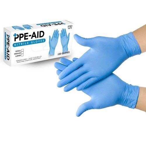 PPE-Aid Disposable Nitrile Gloves High flexibility, Medium 100Gloves/Box,10 Pack