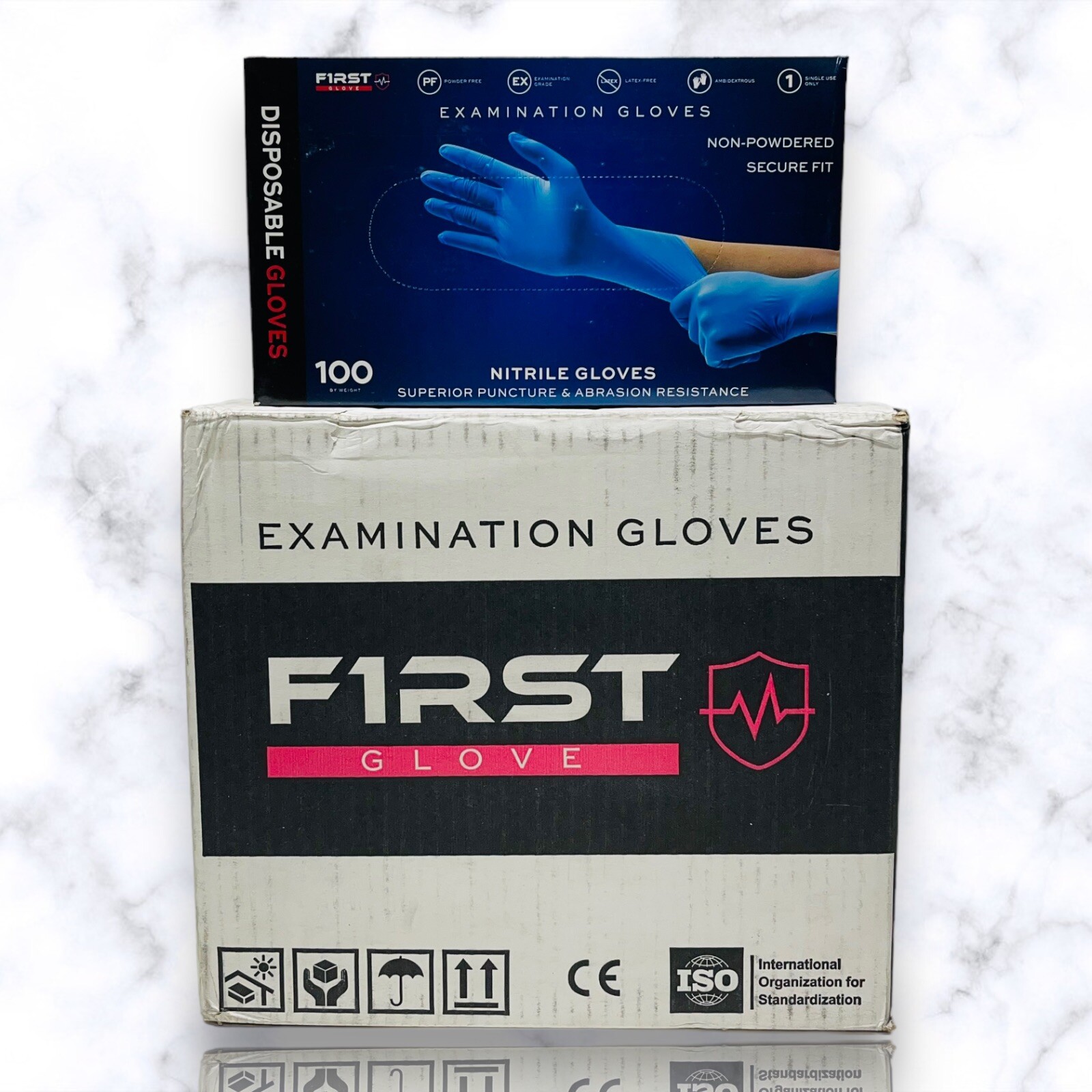 First Glove Blue Nitrile Examination Gloves 3 Mil, Latex Free | Large | 1000