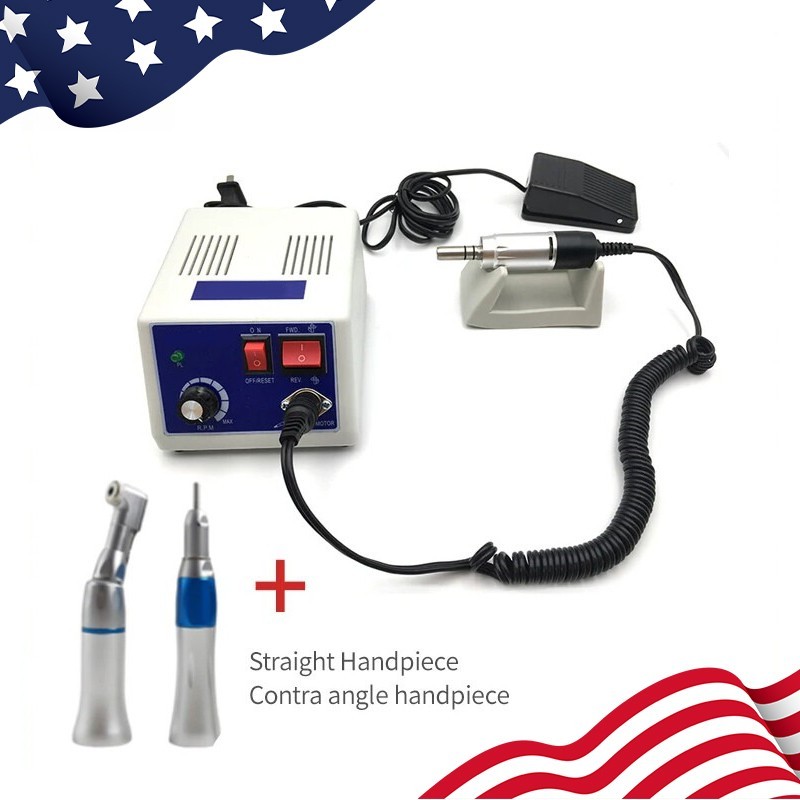 Dental Lab MARATHON-III Electric Micromotor +Contra Angle Straight Handpiece Kit
