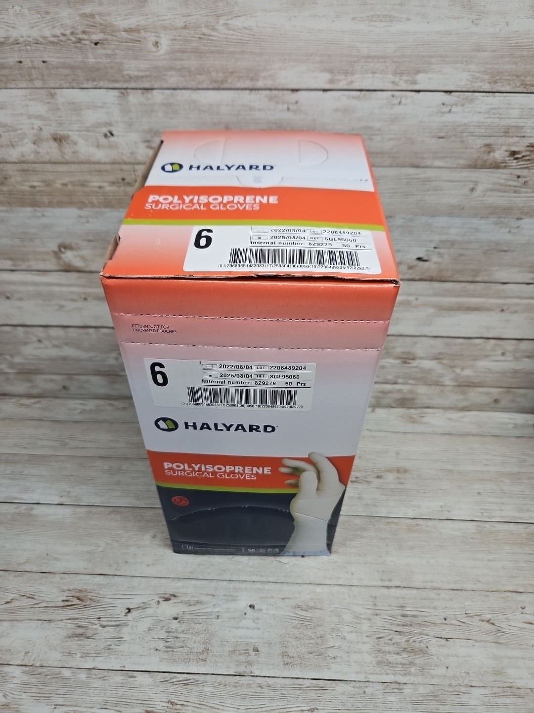 HALYARD Polyisoprene Surgical Gloves *1 Box 50 Pair* Size: 6 *See Date*8-25