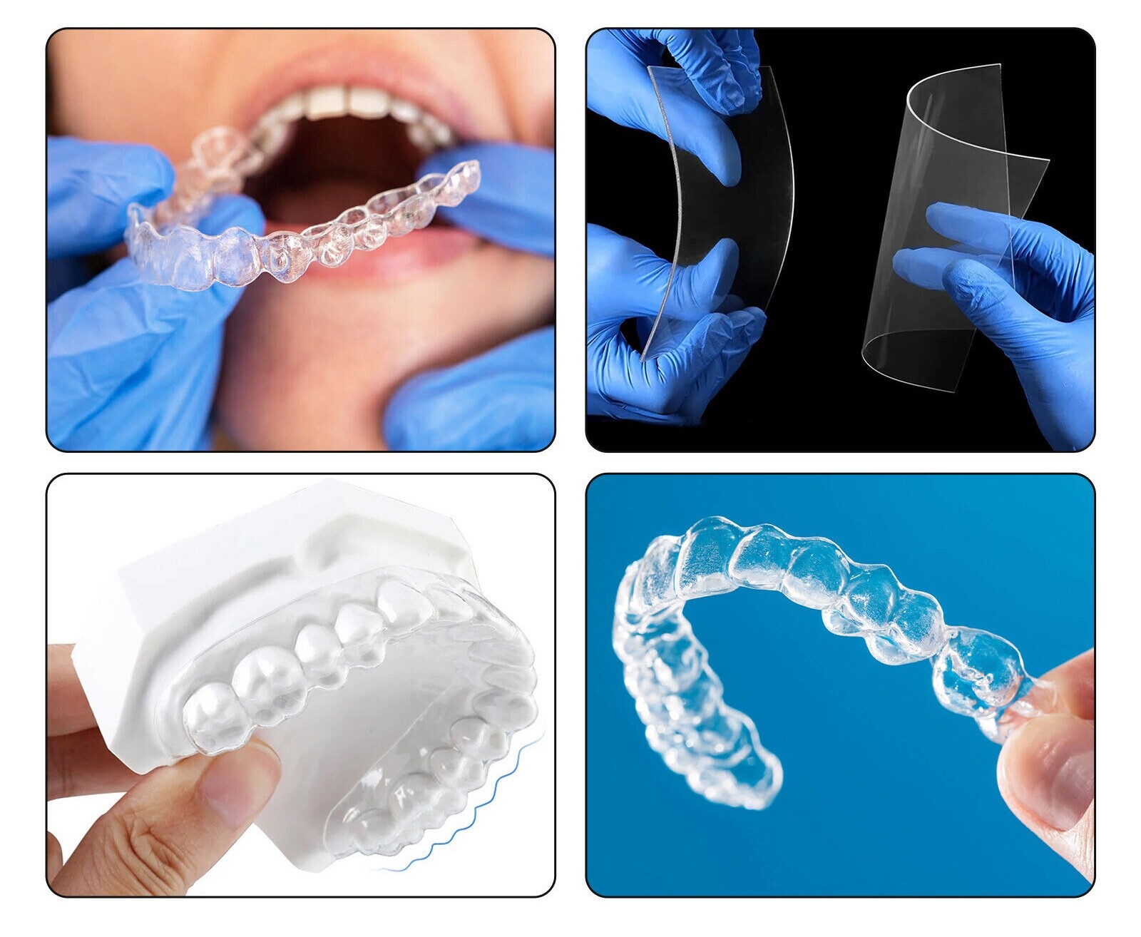 Dental Orthodontic Plastic Retainer Splint Vacuum Thermoforming Sheets Hard soft
