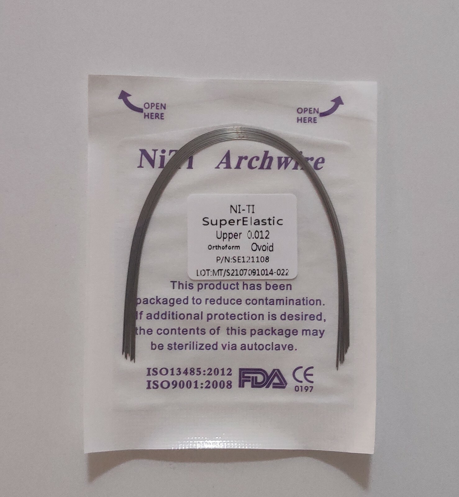 10Packs Dental Super Elastic NITI Arch Wires Orthodontic Round Wire Ovoid arcs