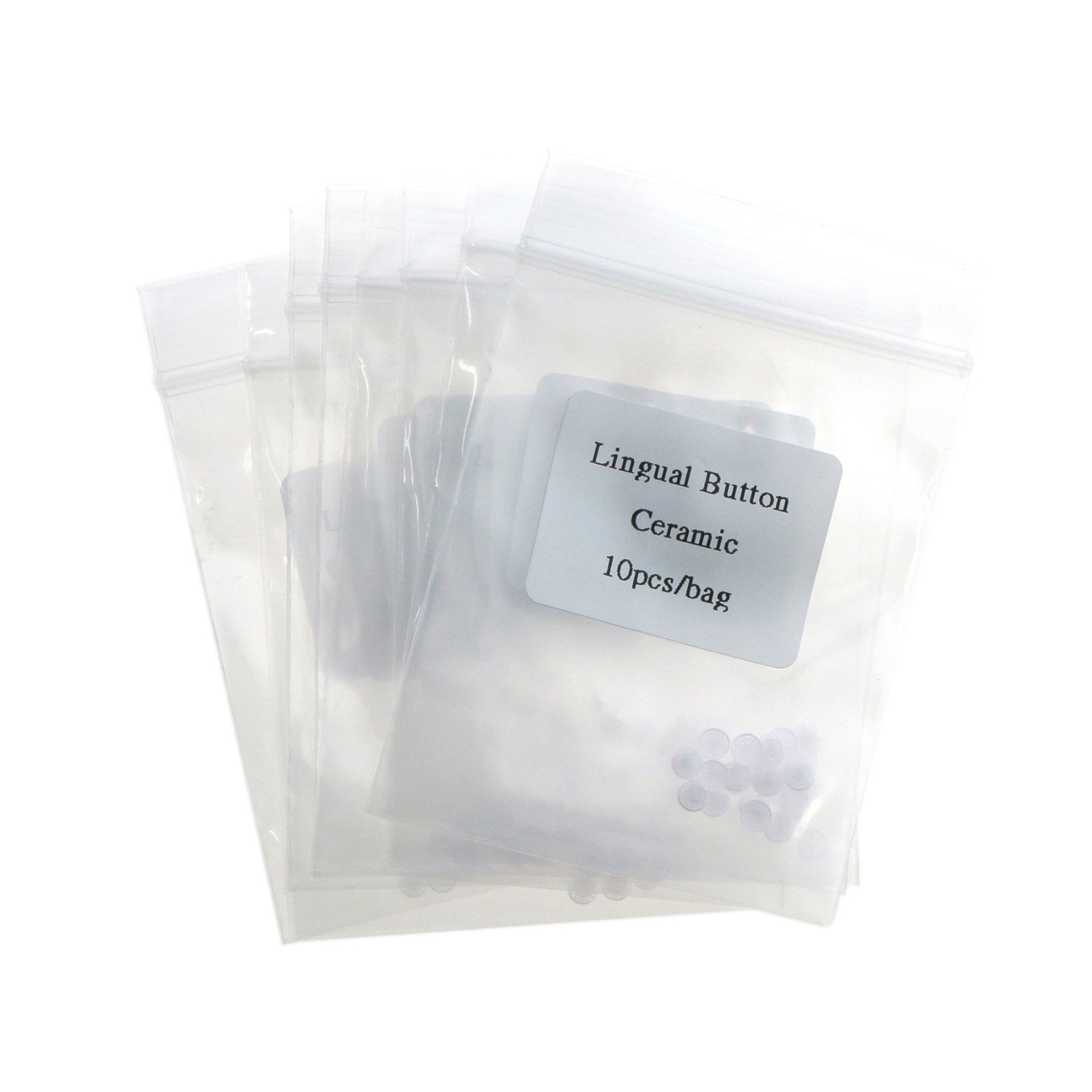 100Pcs Composite Dental Orthodontic Ceramic Clear Lingual Button Bondable Round