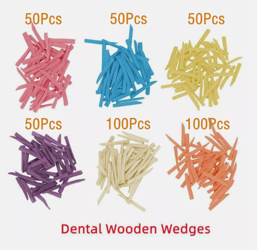 Dental Disposable Wooden Wedges Interdental Composite Wedge Tooth Gap Colorful