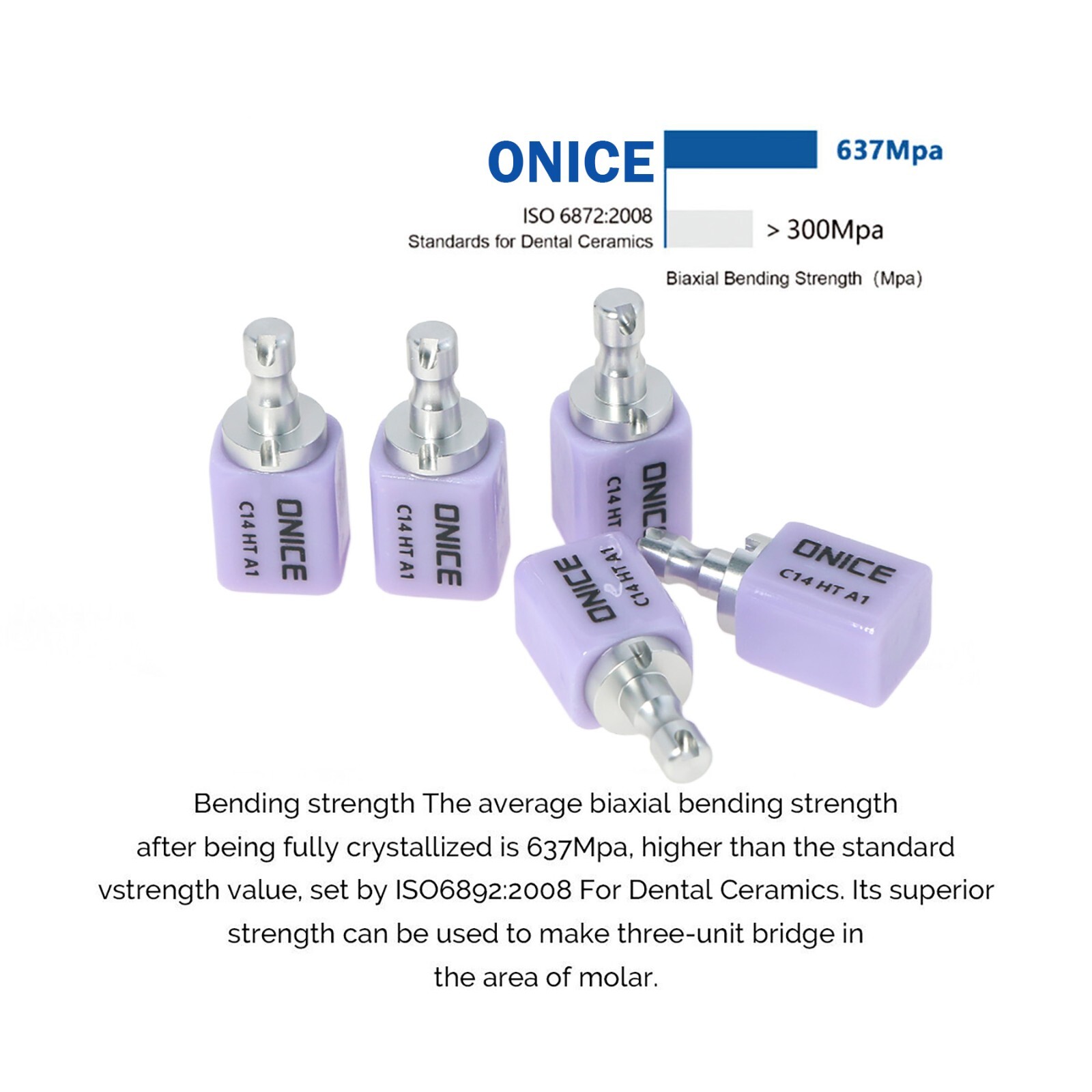 C14 Dental Emax Ceramic Blocks Lithium Disilicate CAD/CAM CEREC Block 5pcs A1 A3