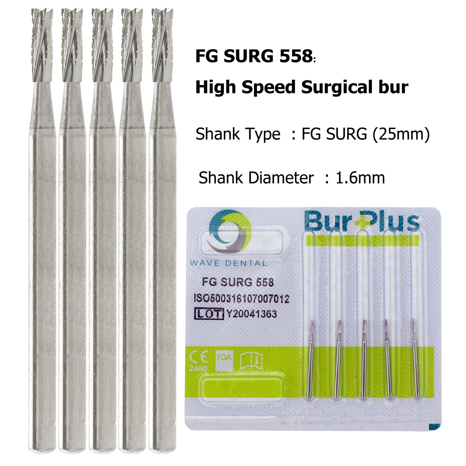 Wave Dental Carbide Surgical Length Long Bur 557 702 701 703 25mm For High Speed