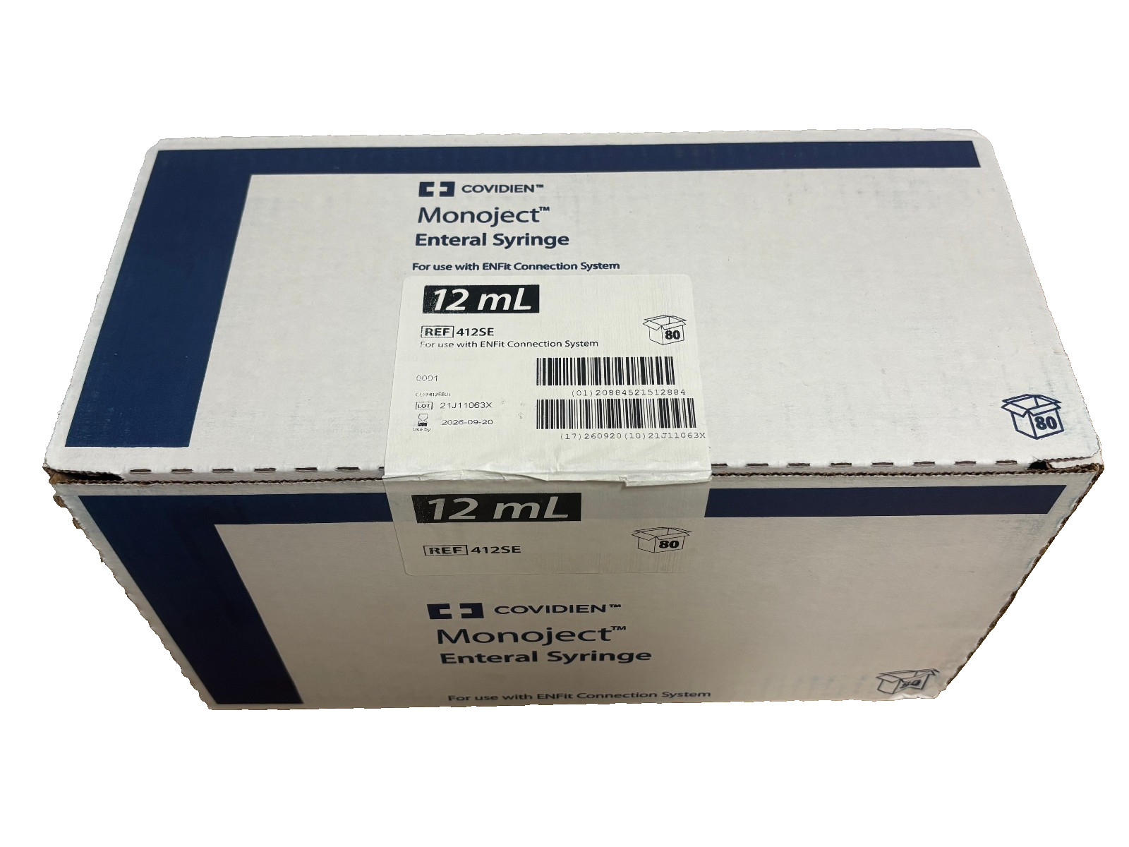 COVIDIEN MONOJECT 12ML STERILE ENTERAL SYRINGES, BOX OF 80 – EXPIRE 09/20/2026