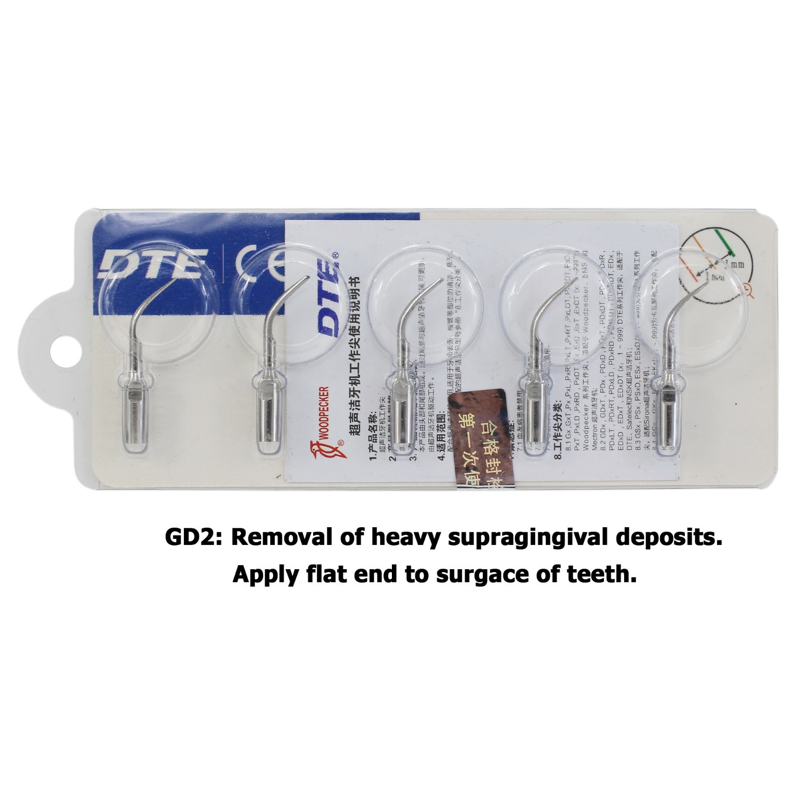 Woodpecker DTE Dental Ultrasonic Scaler Piezo Tips HD-7L Handpiece DTE-V2 LED