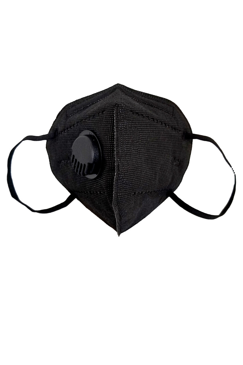 50/100Pcs Black KN95 Face Mask 5 Layer BFE 95% Disposable Respirator with Valve