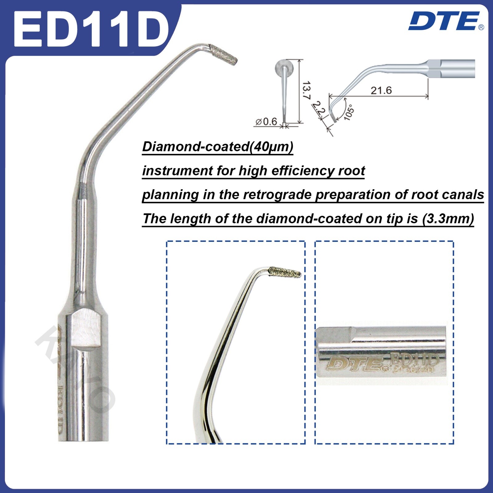 Woodpecker DTE Dental Ultrasonic Scaler Tips ED Endo Tips Fit NSK SATELEC ACTEON
