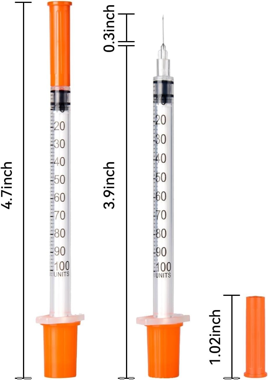 30 Pack U-100 Disposable Syringes with Leak-Proof Design – Precision Measurement