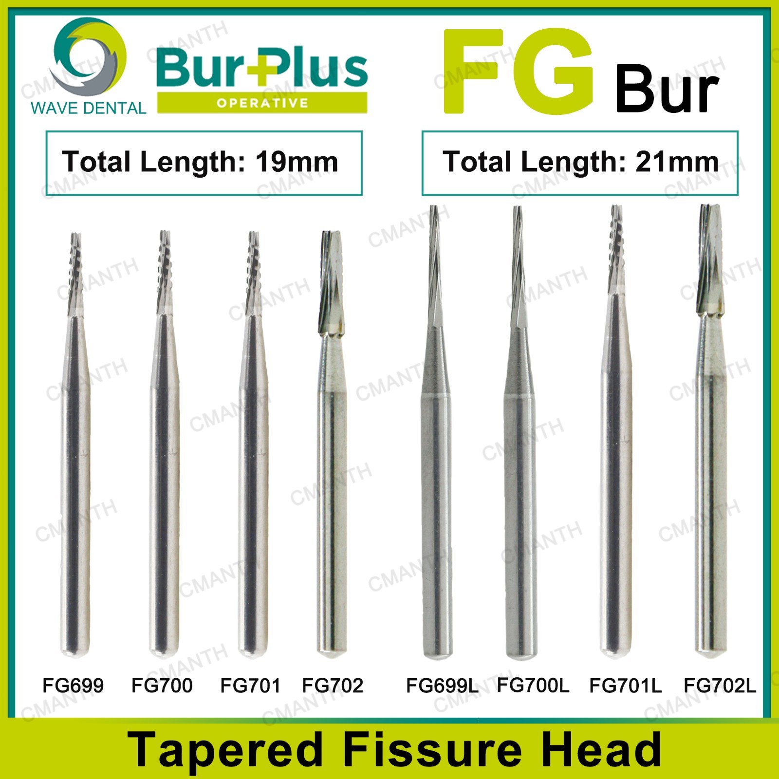 48 Types WAVE Dental Burs Tungsten Carbide Bur FG Series High Speed Drill Bits