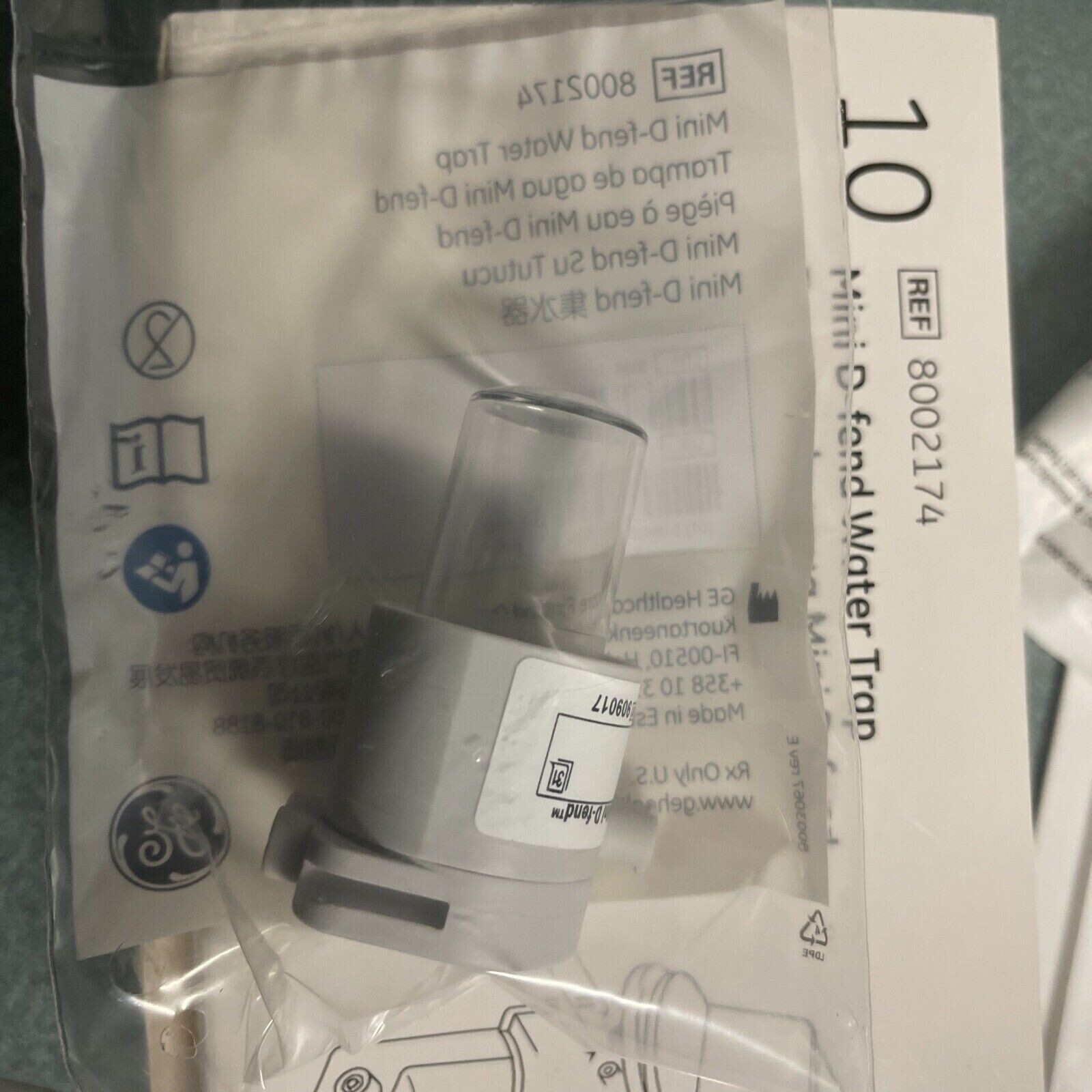 Brand New GE Healthcare MINI D-FEND WATER TRAPS 8002174 Box of 10