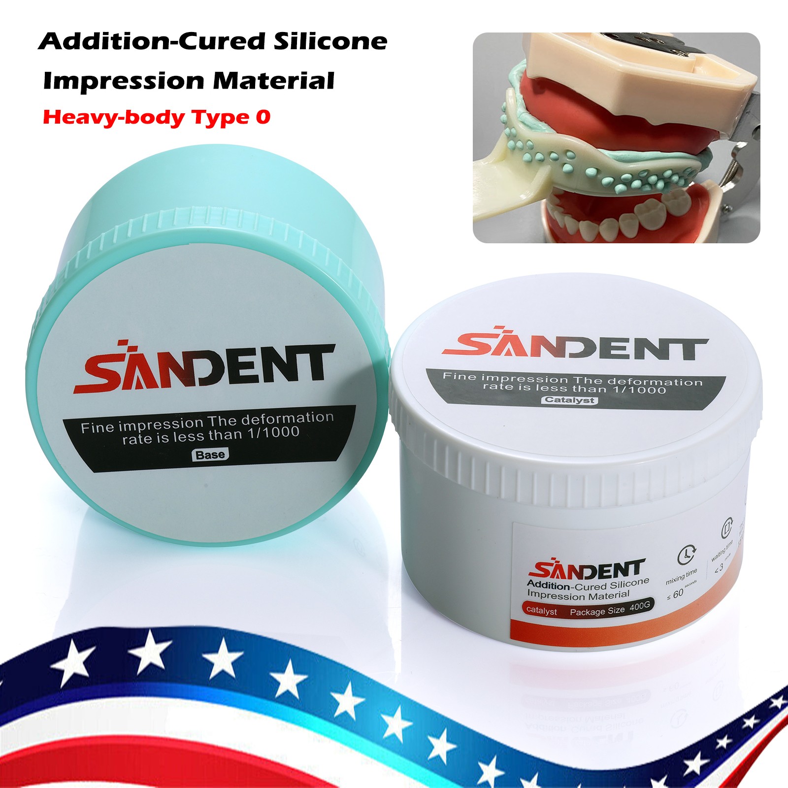 10Sets Dental Impression Putty Fast Set VPS 400g Base & 400g Catalyst Heavy Body