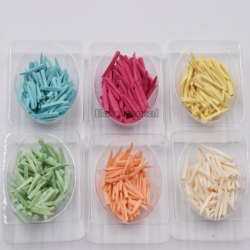 100 Pcs/Box Dental Fixing Wooden Wedges Disposable Contoured Matrices Wedge 11mm