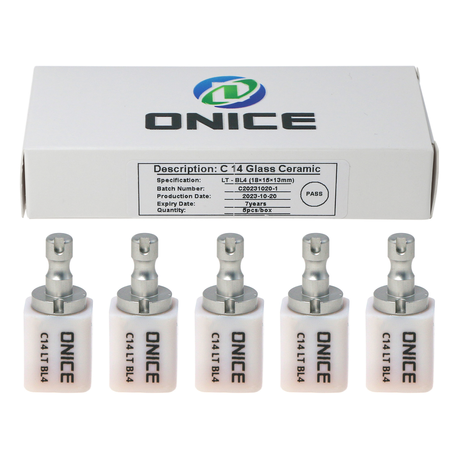5Pcs/Box Dental LT HT C14 Glass Ceramic Lithium Dislicate Blocks Cerec CAD/CAM