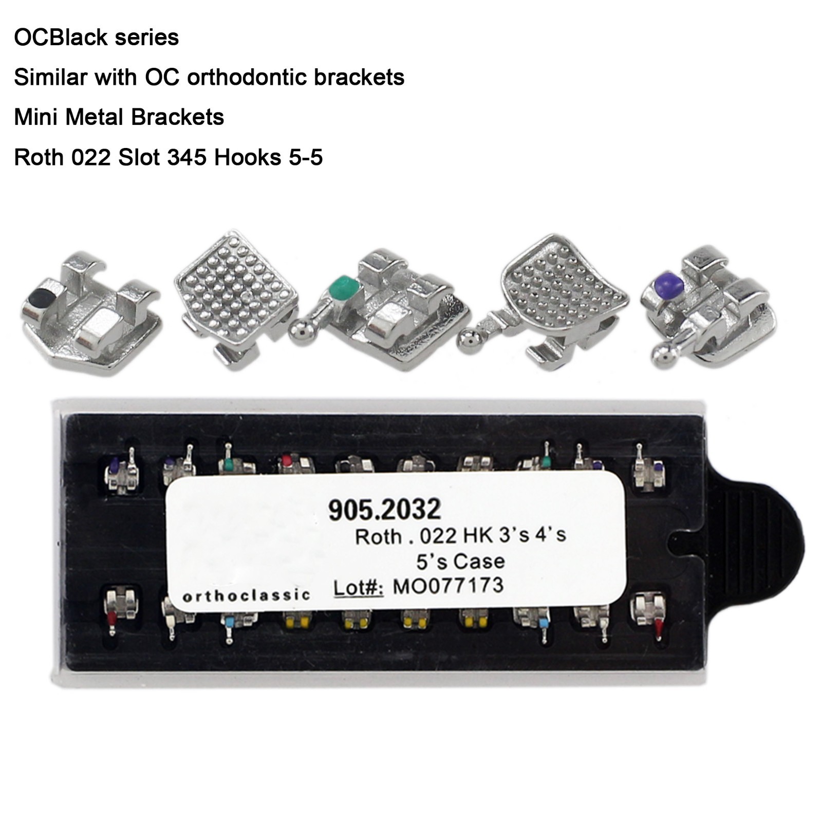 Dental Orthodontic Metal Brackets Braces Roth MBT 018 022 345 Hook Mini MIM Twin
