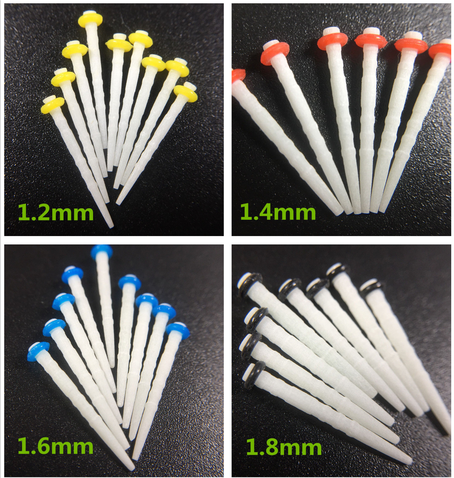 Dental Endo Fiber Post Glass Quartz Teeth Restorative 1.0 1.2 1.4 1.6 1.8 Pins