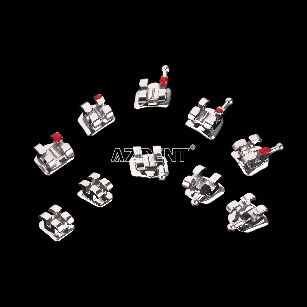 AZDENT Dental Orthodontic Brackets Braces Standard Roth .022 Hooks 3-4-5 FDA