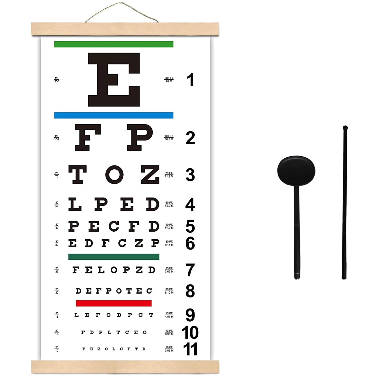 Professional Snellen Eye Chart Wall Decor – 20 Feet Distance