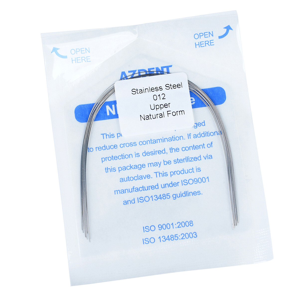 AZDENT Dental Orthodontic Stainless Steel Round Arch Wire Natural Form 10pcs/bag