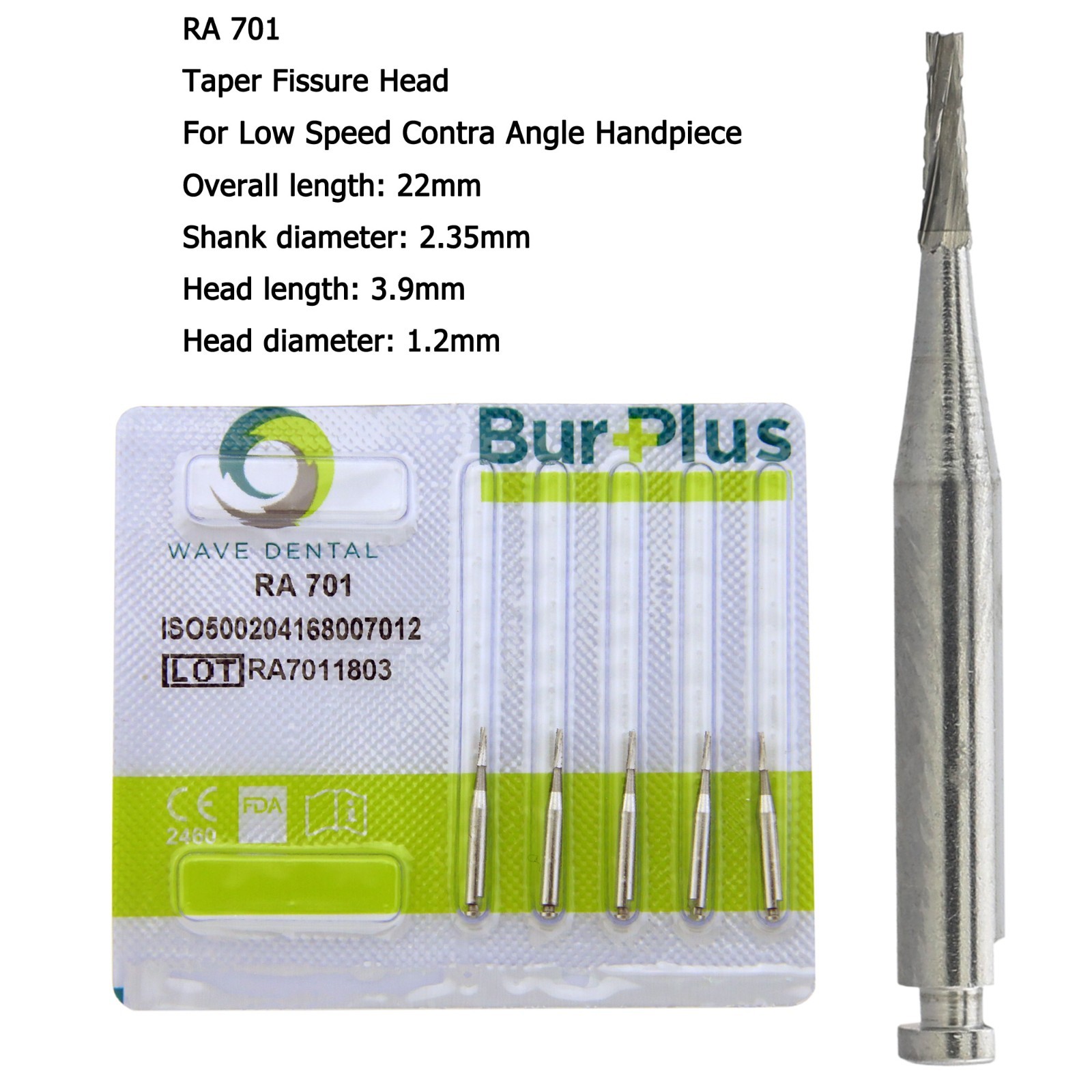 Wave Dental Carbide Burs Latch Round RA 2 4 5 6 8 702 For Low Speed Contra Angle