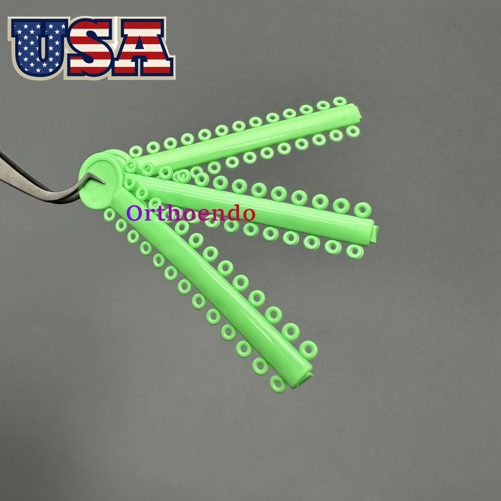 1 Bag Dental Orthodontic Elastic Ligature Ties Rubber Bands Single/Double Colors