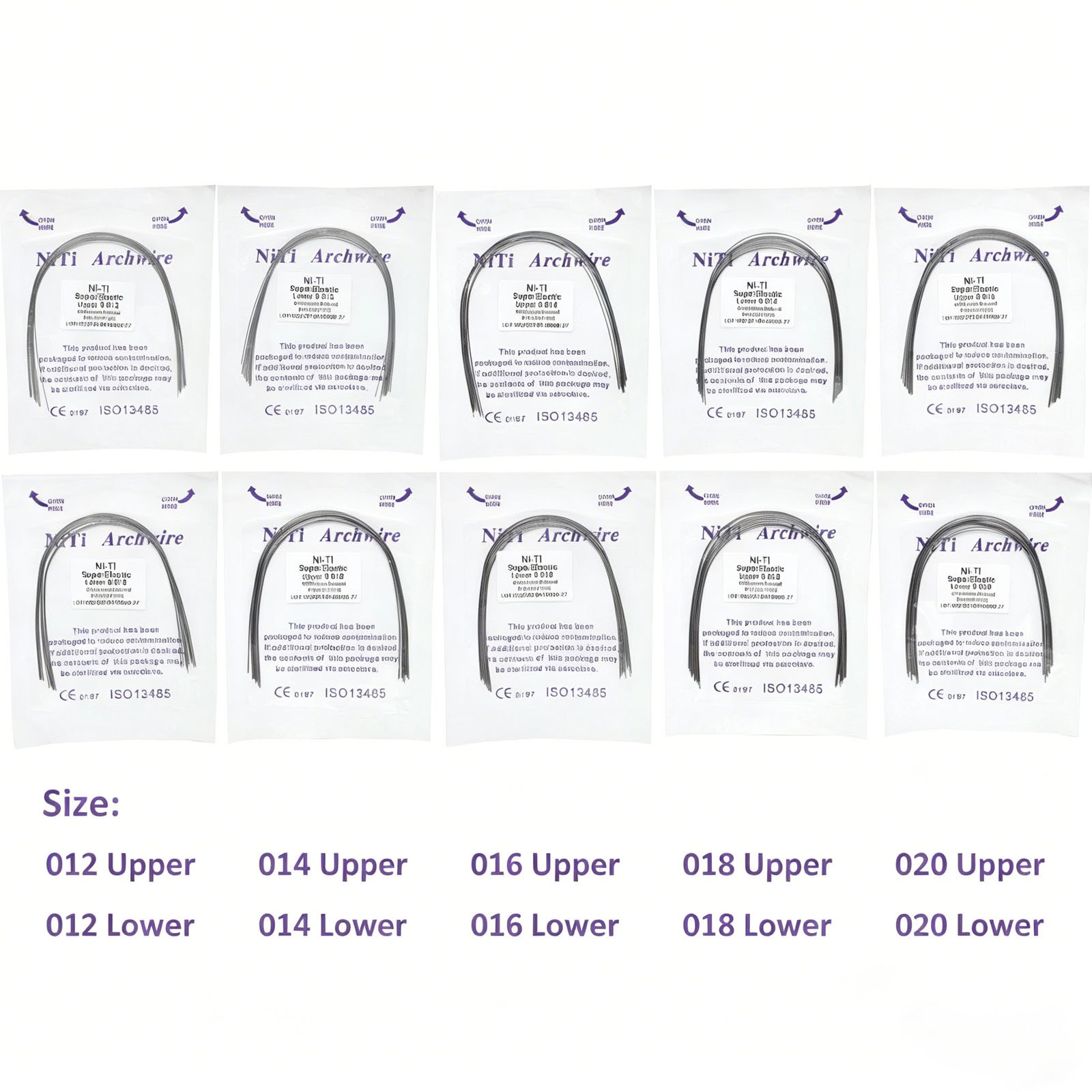 Dental Orthodontic Bracket Braces Roth/MBT 345 Hooks /Round Super Arch Wire Niti