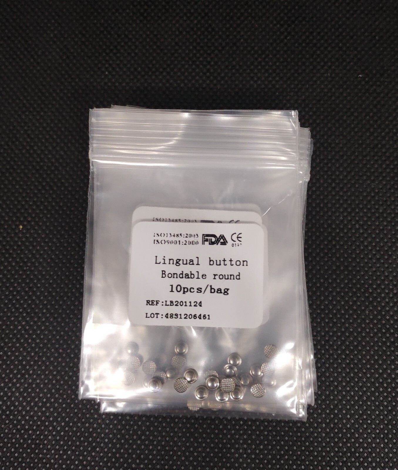 100 Pieces Dental Orthodontic Lingual Buttons Round Mesh Base Orthodontic