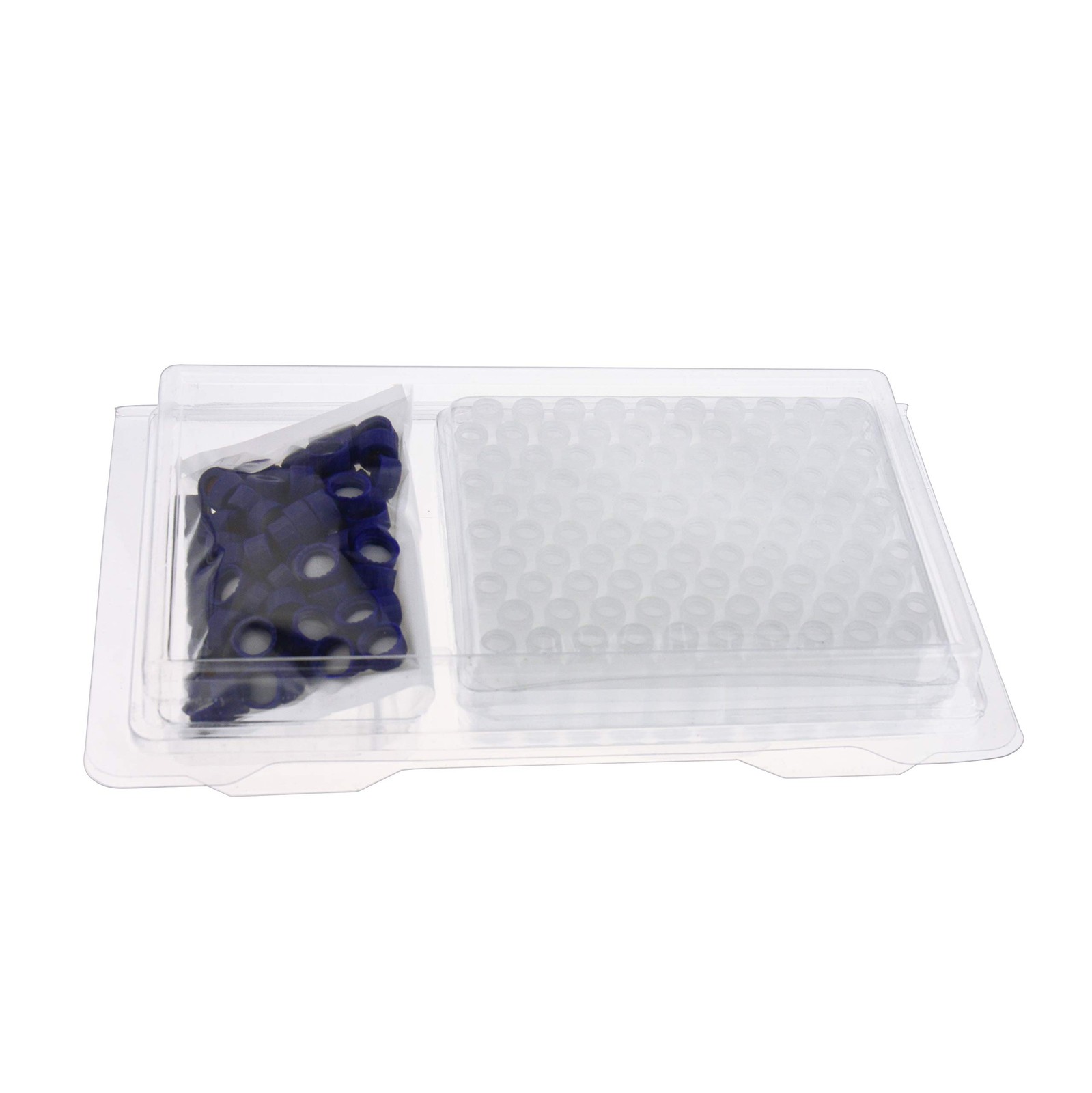100 PCS 2ml Polypropylene Vials 9mm Short Thread Blue Cap Ion Chromatography