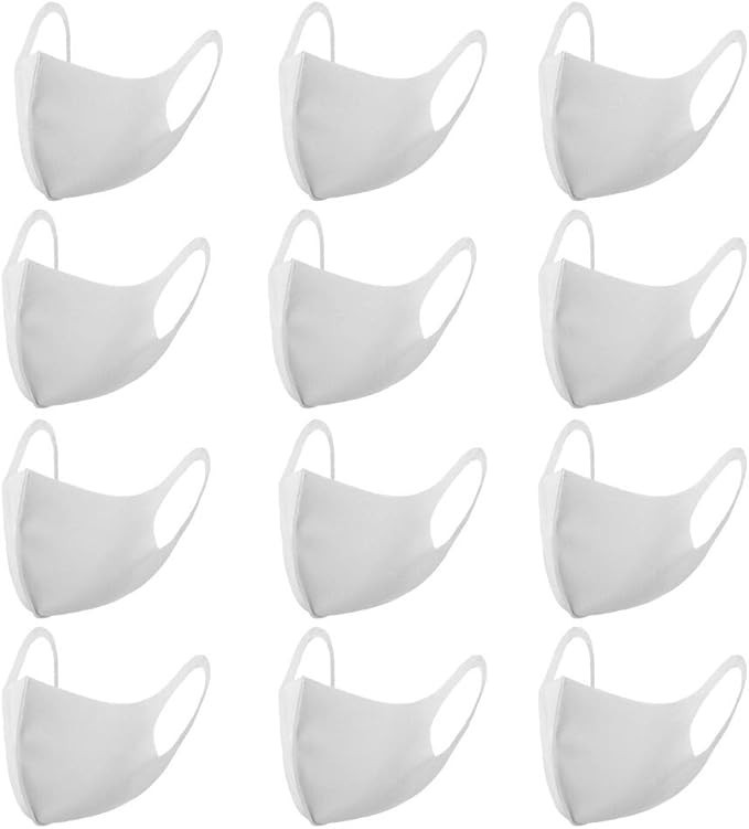 12 Pack Washable Fabric Face Mask – Stretchy & Soft Face Covering