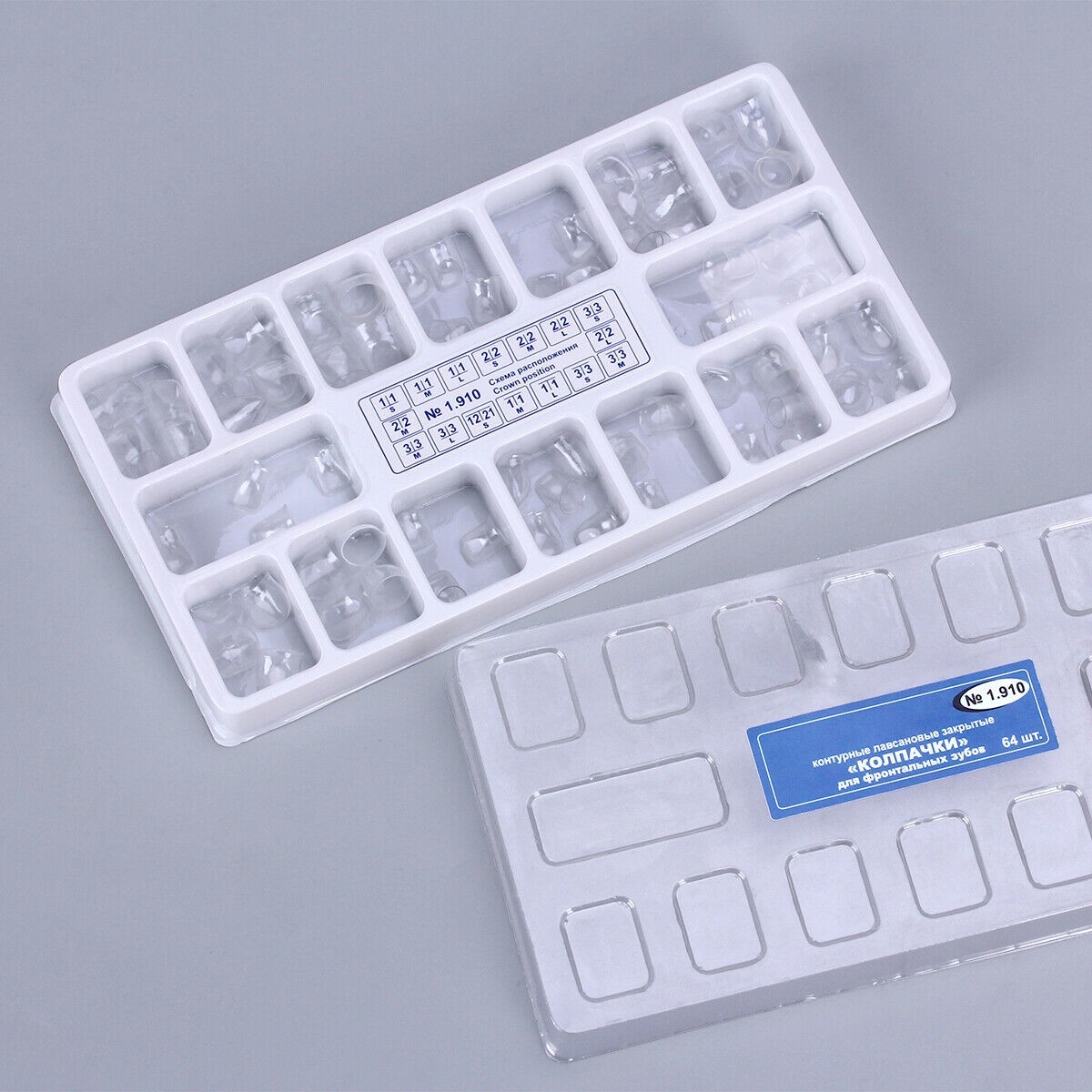 64Pcs Dental Anterior Transparent Crowns Deciduous For Adult/Kids Matrix Veneers