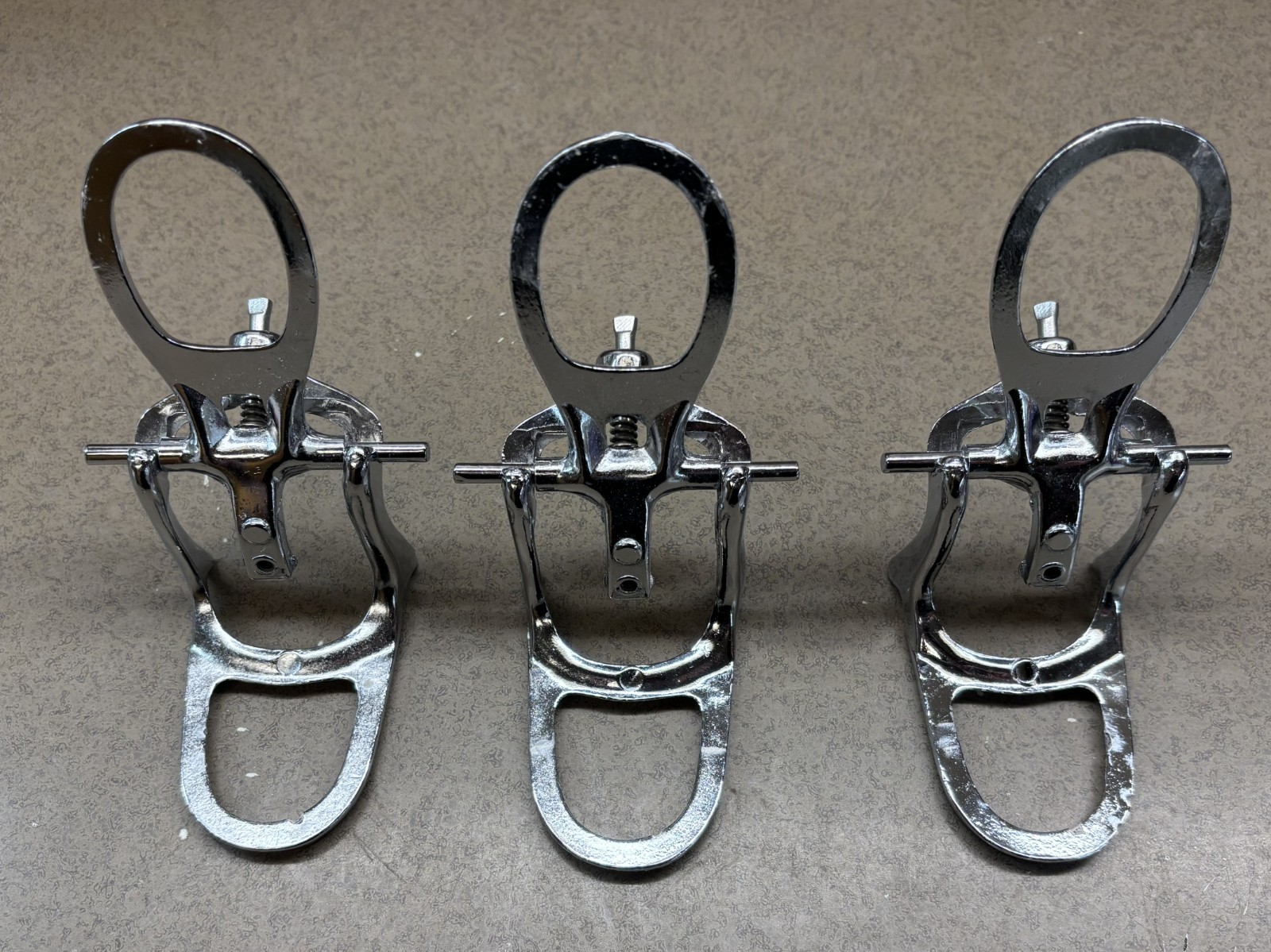 Lot of 3 Apex 2 Dental Articulators Model Mount Occlusion Chrome Adjustable