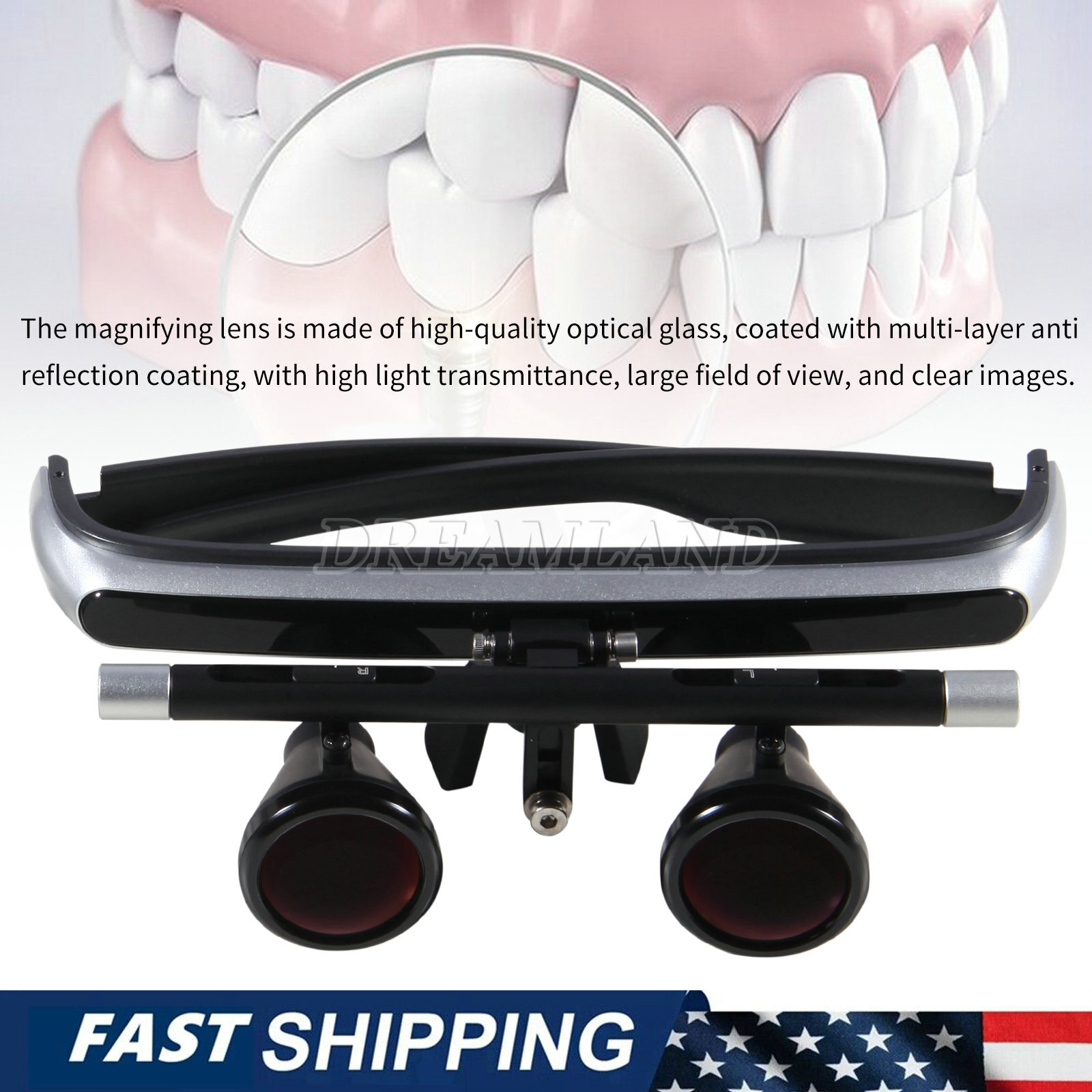 2.5X Dental Surgical Binocular Loupes Magnifier US/EU