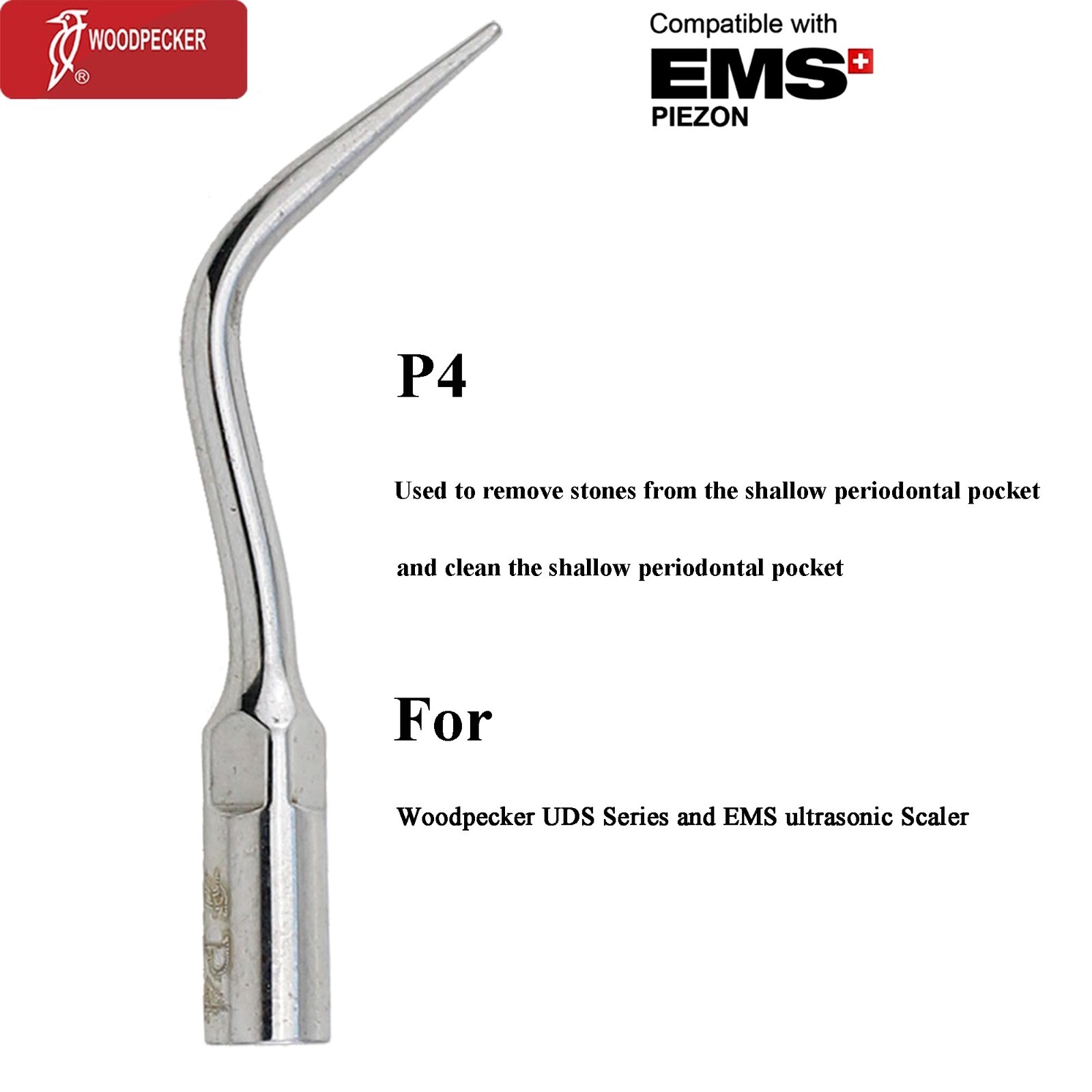 Woodpecker Dental Ultrasonic Scaler Handpiece HW-5L Piezo Tips P1 EMS PIEZON LED