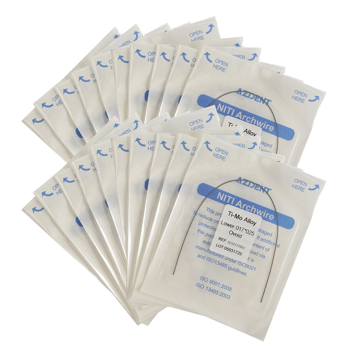 Dental Beta TMA Arch Wires Ti-Mo Alloy Rectangular Ovoid Form 17X25Upper /Lower