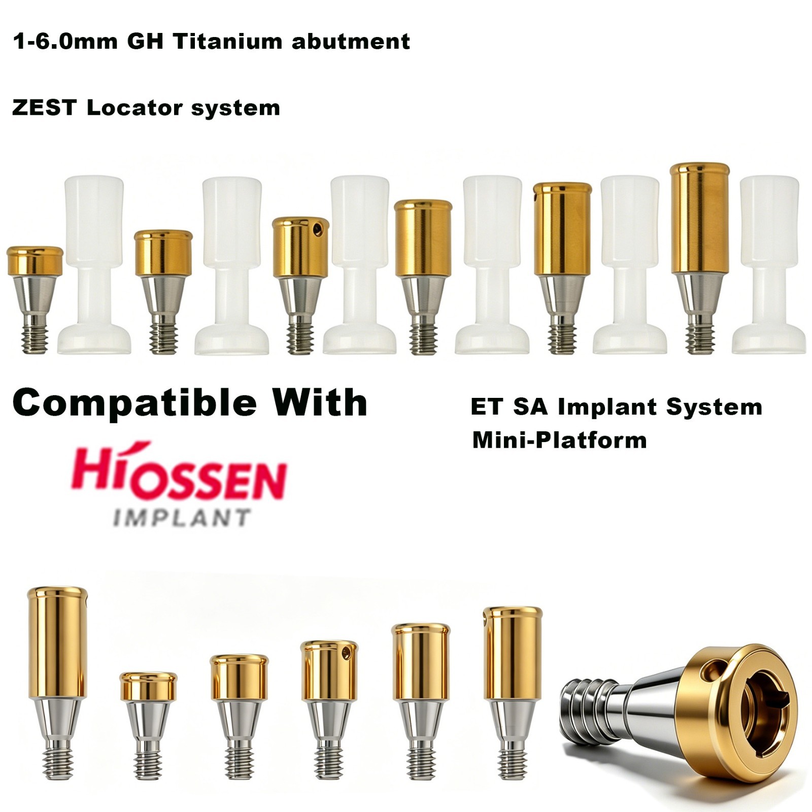 US Dental Attachment Locator Abutment for Hiossen ET OSS Mini/Regular Platform