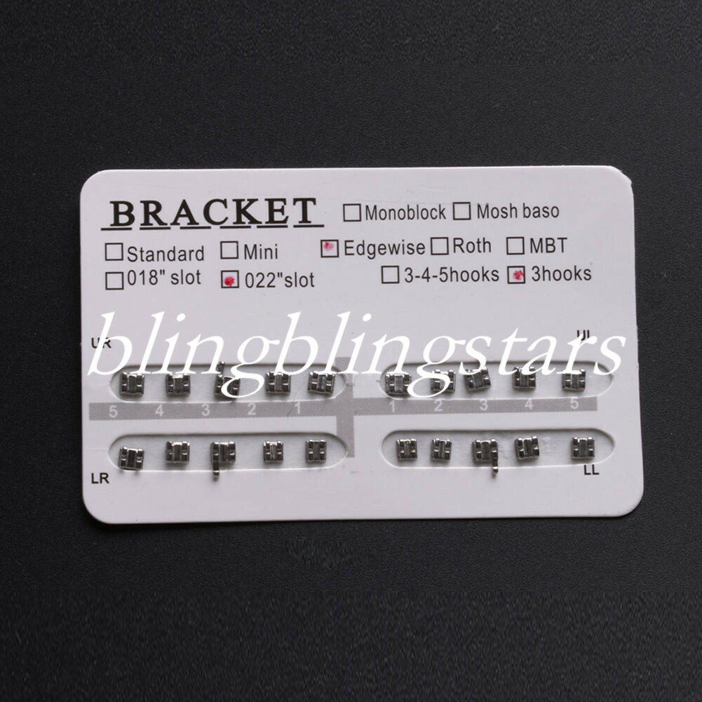 20 Pcs Dental Orthodontic Metal Brackets Braces No/3/345 Hook 018/022 Edgewise