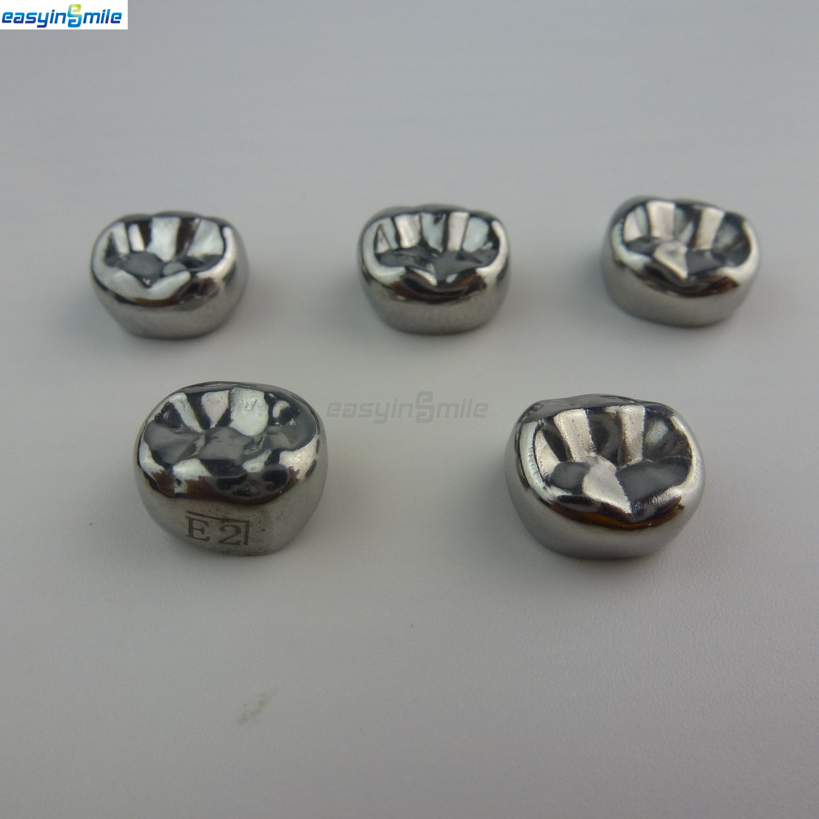 Dental Kids Crown Primary Molar Pediatric Stainless Steel Crown EASYINSMILE 5Pcs