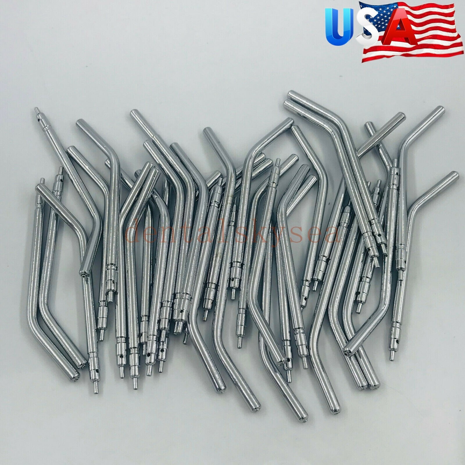 50 Pcs Dental Air Water Spray Triple Syringe Autoclavable Nozzles/Tips/Tubes USA