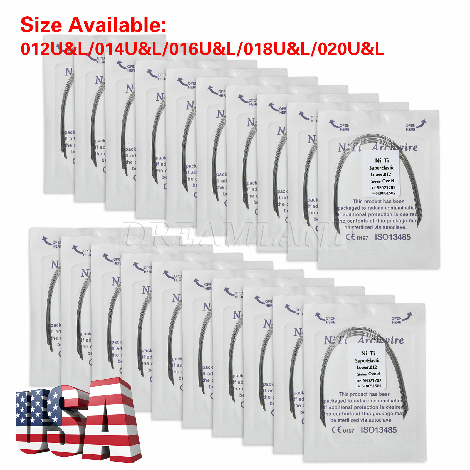 10Packs Dental Orthodontic Super Elastic Niti Arch Wire Round Ovoid Form 8.5USD