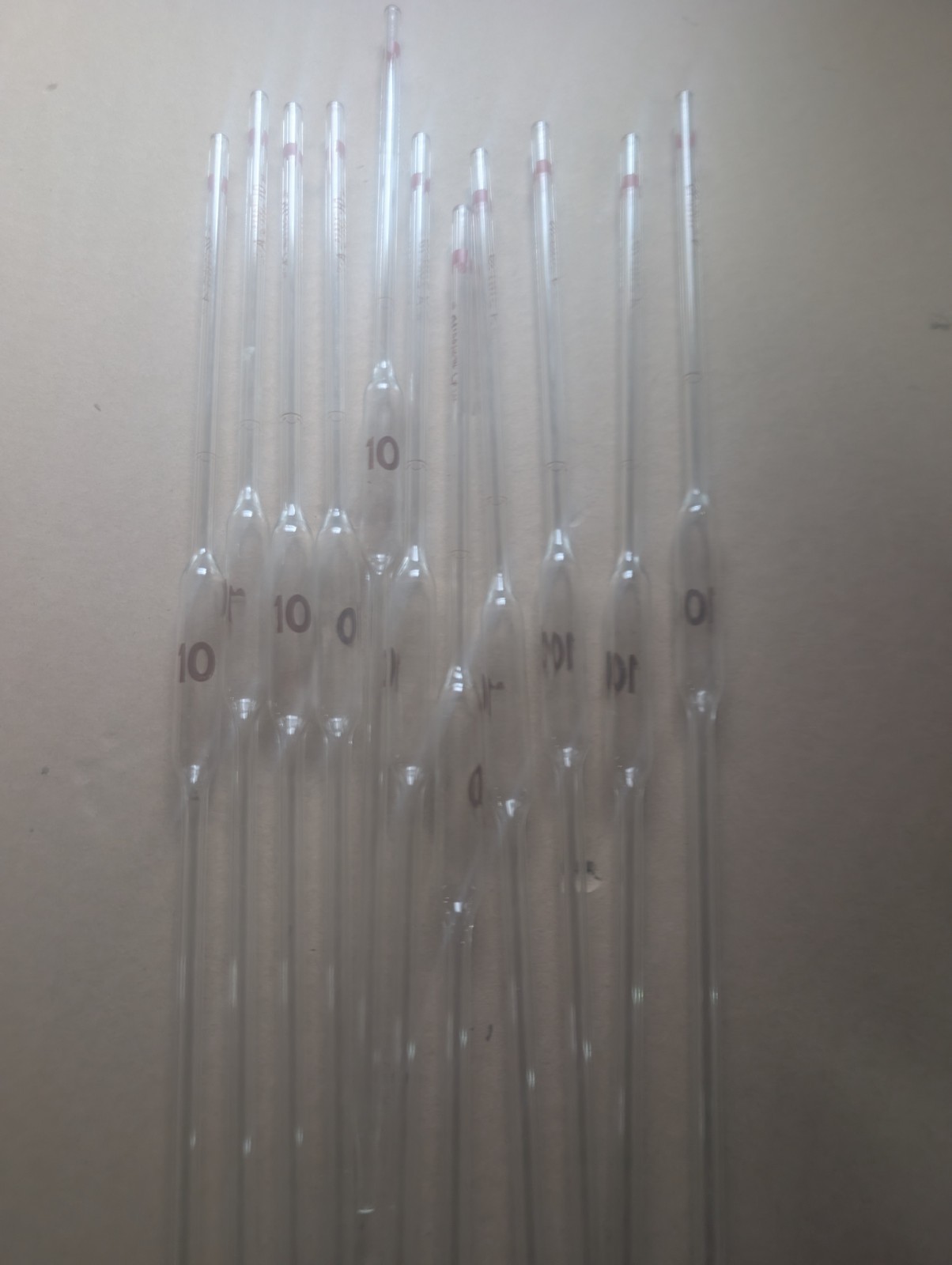 A 10ml Volumetric Glass Pipettes No.7100 Physical Laboratory, Pack of 10