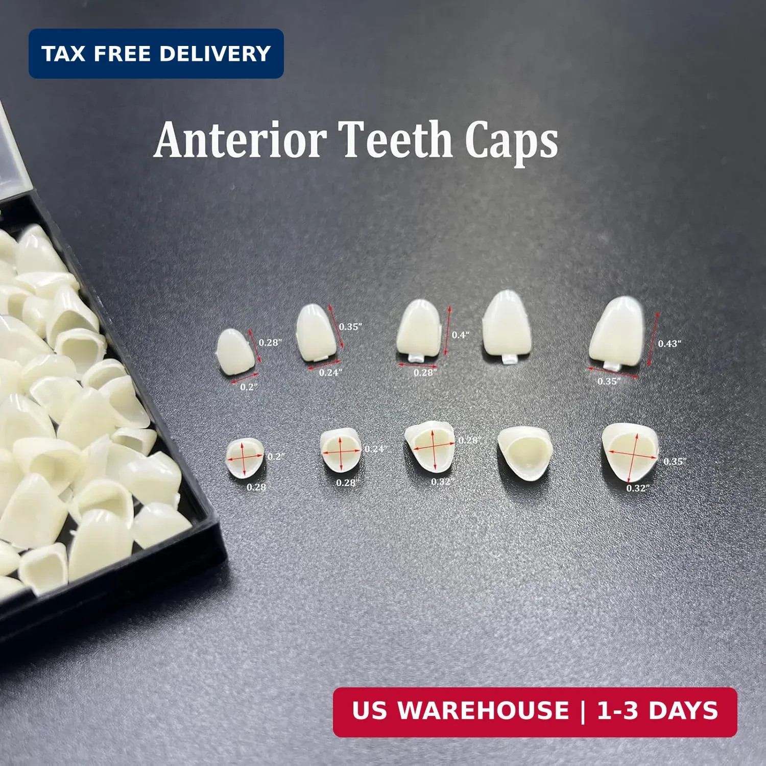 1 Box False Teeth Crown Repair Kit Dental Anterior Veneers Fake Tooth Cap Crown