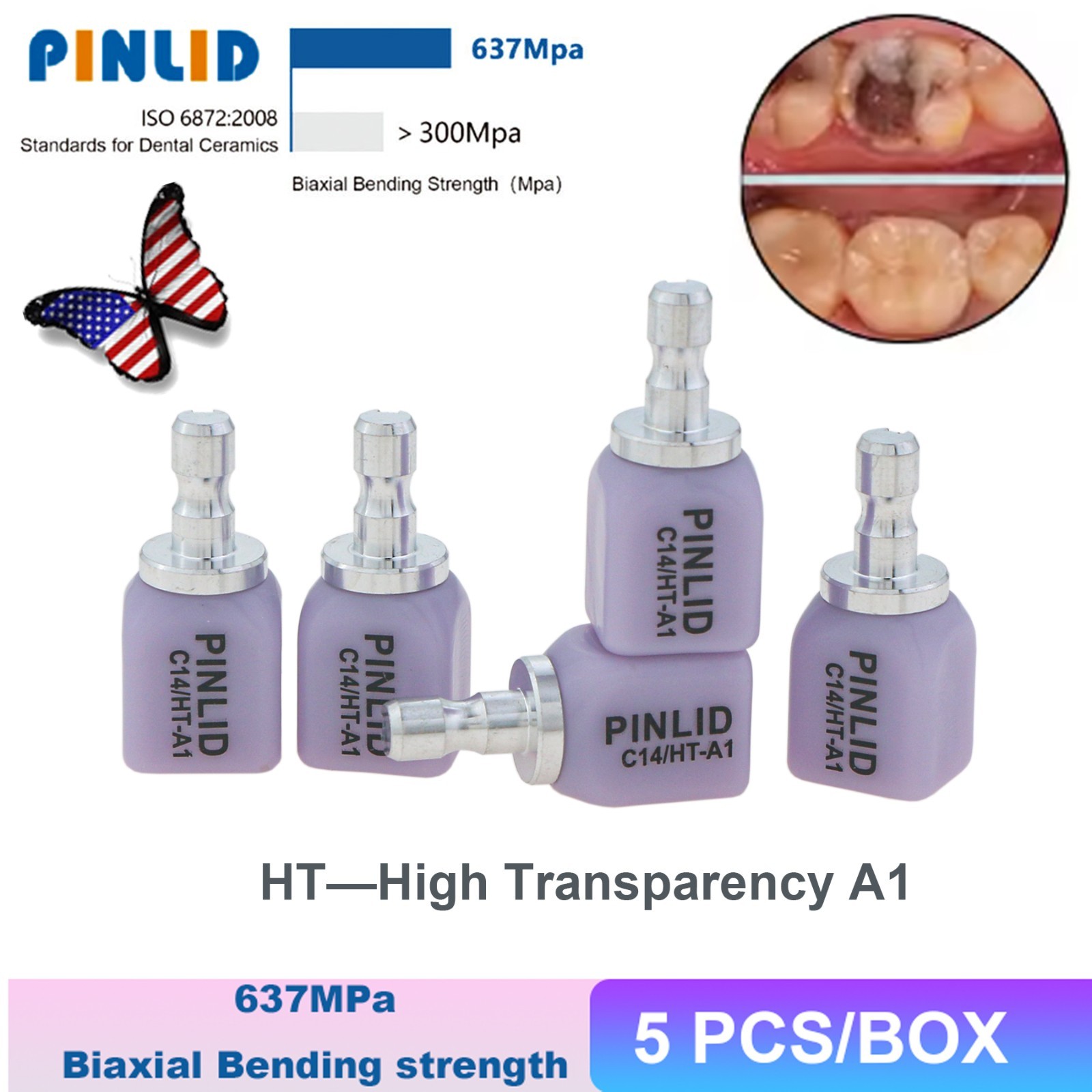 A1 A2 A3 C14 Dental Glass Ceramic Lithium Dislicate Blocks Cerec Emax CAD CAM