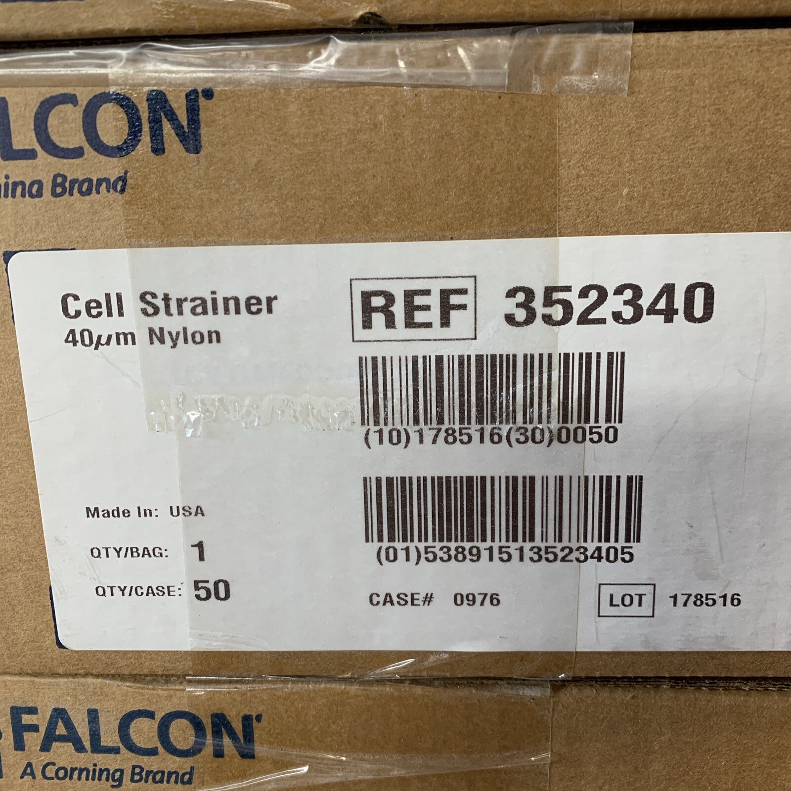 (50-Pack) Falcon 352340 Sterile Cell Strainer 40µm Nylon, Blue, Sterile