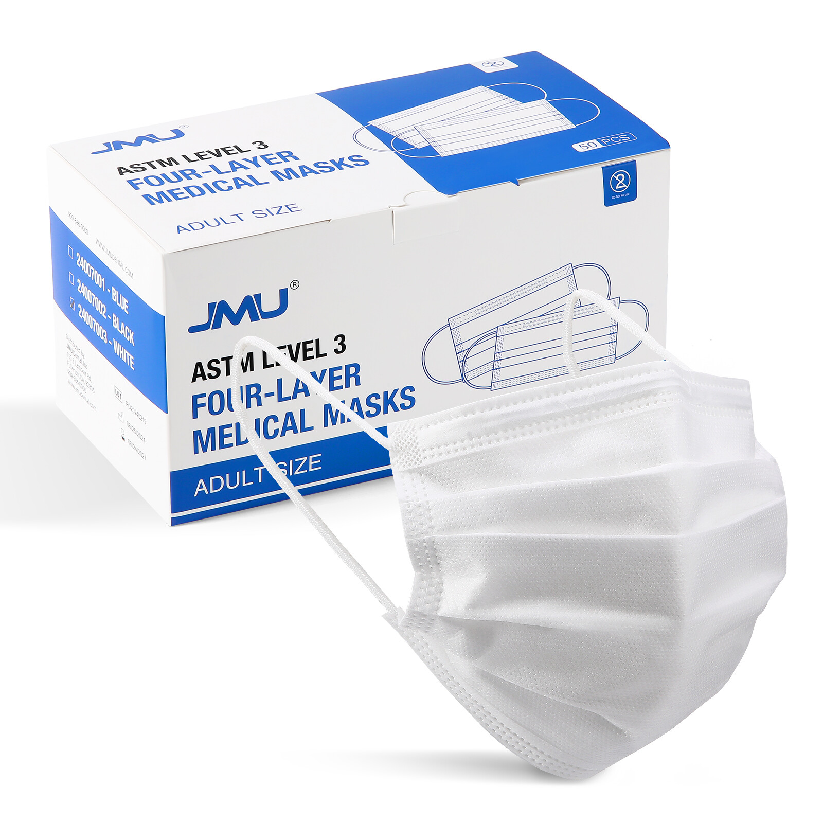 50pcs/box ASTM Medical Masks Adult Size Level 3 Four-Layer 17.5*9.5cm Assorted