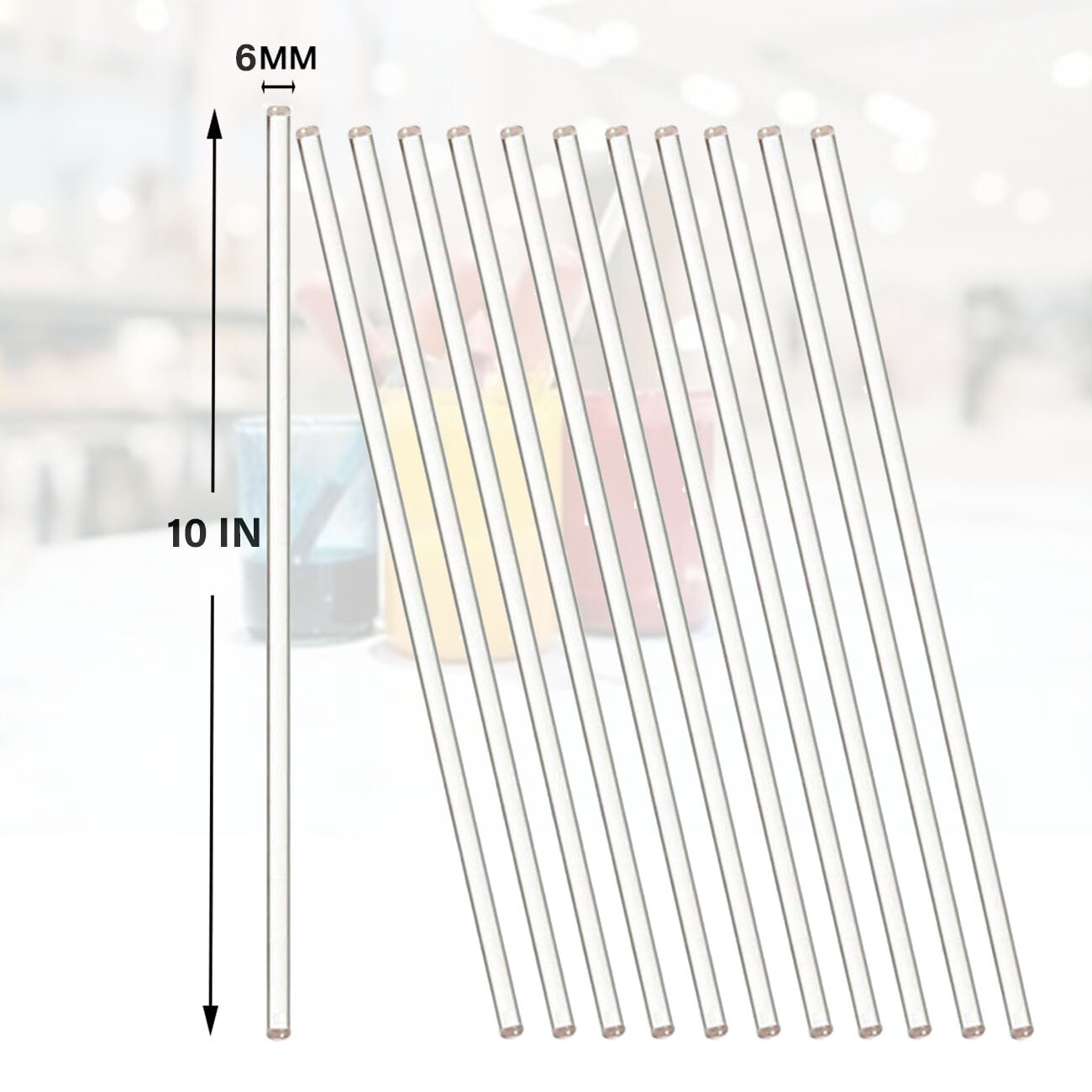 12PCS Glass Stirring Rods for MEdical Lab Use Science Lab Experiment Tool 10”
